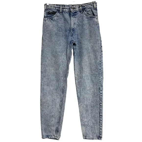 Vintage Levis 550 Jeans Acid Wash Distressed W 30 Relaxed Fit Blue Denim - Picture 3 of 13